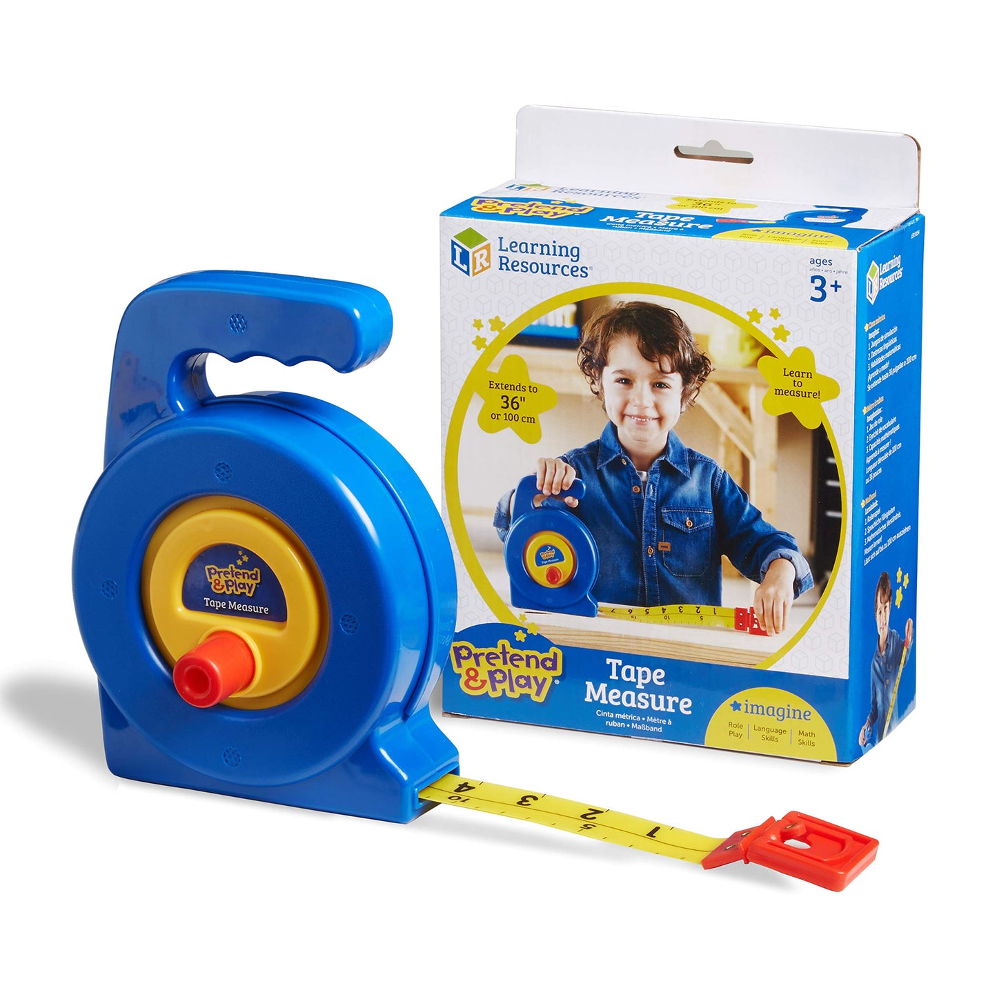 Learning Resources Pretend Play 3'' Long Tape Measure - Ages 3+ Kids Measuring Tape, Measuring Tape Retractable, Educational Toy