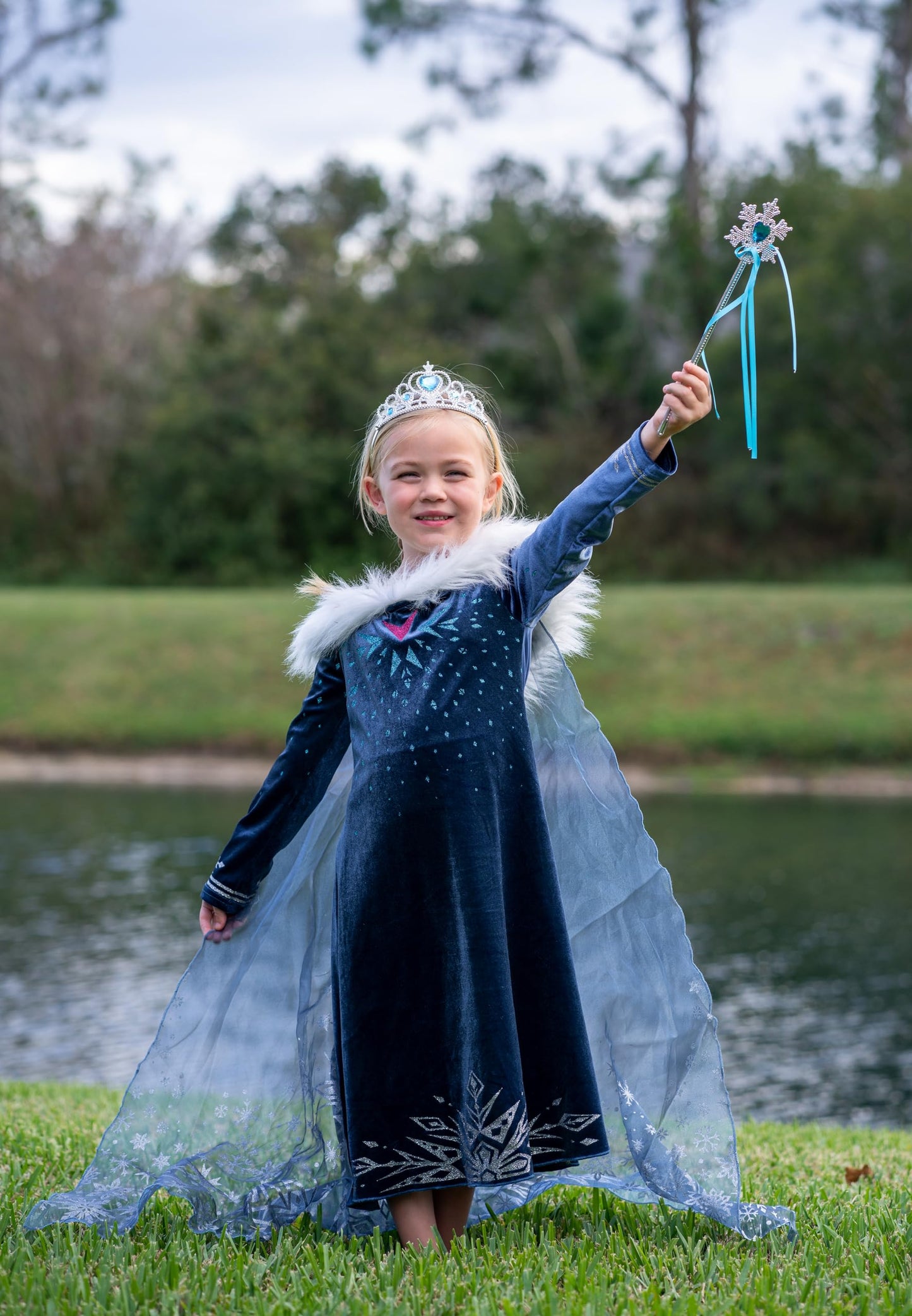 Aoiviss Snow Queen Princess Costumes For Girls Winter Warm Princess Dress Up For Halloween Christmas Cosplay Snow Party