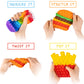 Pop Its Fidget Toys Pack 4 - Stress Relief Food Pop Its Poppers Fidget Poppet Toy - Autism Learning French Fry Pizza Hamburger Popits Push Pop Bubble Popping Sensory Toy For Kids