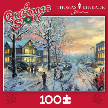 Buffalo Games - Thomas Kinkade - 100Pc Kinkade - A Christmas Story - 100 Piece Jigsaw Puzzle For Families - Challenging Puzzle P