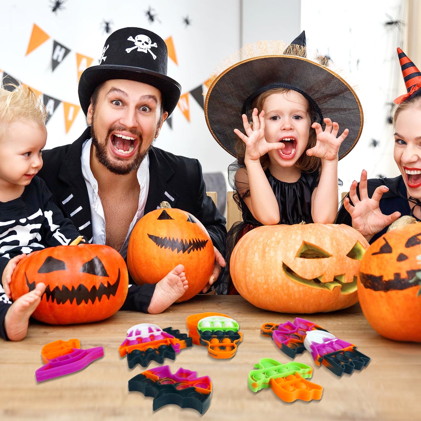 Jdsty 24 Pack Halloween Mini Fidget Sensory Pop Toys For Kids Boys Girls Halloween Party Favors Halloween Treat Bags Gifts