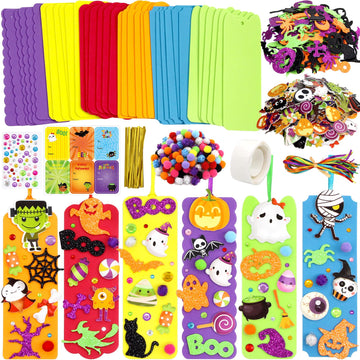 36 Sets Halloween Crafts for Kids Foam DIY Halloween Bookmarks Craft Kit Halloween Party Favors for Kids Classroom Activities