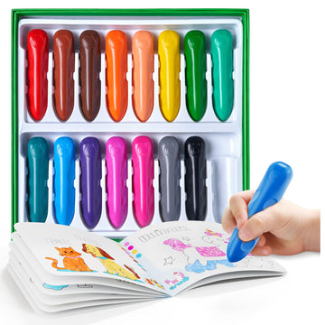Joycat 16 Colors Jumbo Crayons For Toddlers 1-3 4 5 6 Year Old Kid,Easy-Grip,Unbreakable,Non-Toxic,Washable,Big,Triangular Toddler Crayons With Coloring Activity Paper,Ideal For Kids With Art Supplies