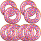 8 Pcs Kids Inflatable Donut 21.7 Inch Sprinkle Donut Pool Floats Doughnut Inflatable Swim Tube Swimming Ring Colorful Beach Part