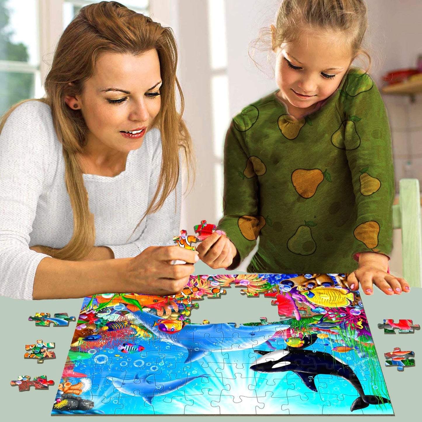 Puzzles For Kids Ages 4-8 - Bright Undersea World - 100 Piece Jigsaw Puzzles For Kids Ages 3-5 6-8 8-10 Year Old - Colorful Chil