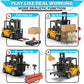 VWAHNANA RC Forklift Truck, 2 in 1 Transform Lift Fork & Hook, Kids Forklift Toy, 11 Channel Remote Control Forklift for Adults,