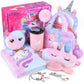 Unicorns Gifts For Girls 4 5 6 7 8 9 10+ Years Old With Unicorns Handbag Purse/Diary With Lock/Headband/Eye Mask/Water Bottle, K