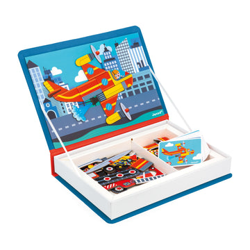 Janod - Magn  ti'Book Firefighters - Magnetic Educational Game 60 Magnets + 18 Models - Children's Toy Made of Cardboard - Devel