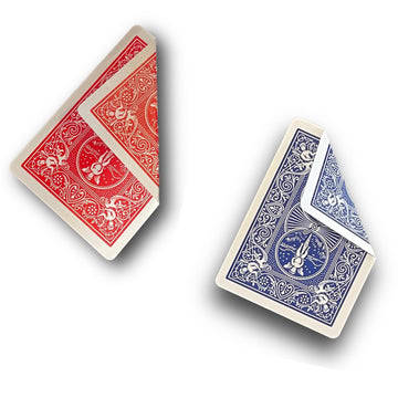 Hat Trick Magic Bicycle Rider Back Gaff Playing Card Decks (26 Red/Red 26 Blue/Blue)