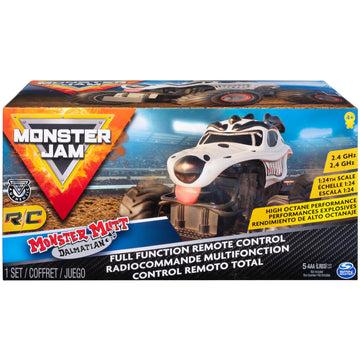 Monster Jam, Official Monster Mutt Dalmatian Remote Control Monster Truck For Boys And Girls, 1:24 Scale, 2.4 Ghz, Kids Toys For