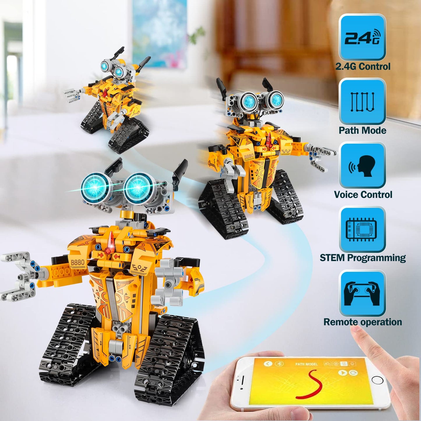 Sillbird Robot Building Kit With Remote Control Stem Gifts For Boys Age 8-12, Technic Buildable Coding Robotic Set Birthday Toys