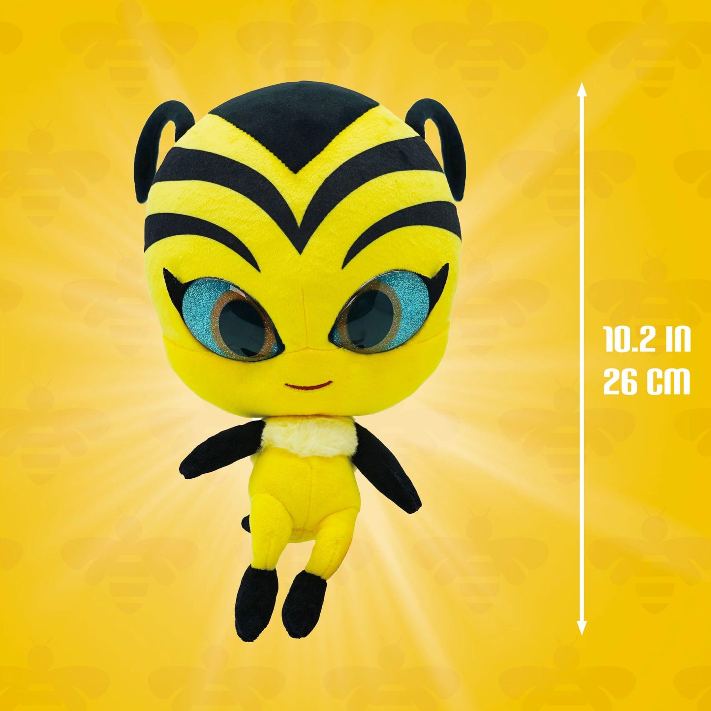 Miraculous Ladybug - Kwami Mon Ami Pollen, 9-Inch Bee Plush Toys For Kids, Super Soft Stuffed Toy With Resin Eyes, High Glitter And Gloss, And Detailed Stitching Finishes (Wyncor).