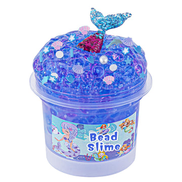 Mermaid Fishbowl Bead Slime, Good Stretchy & Non-Sticky Crunchy Slime, Slime Party Favors For Kids, Slime Sensory Toys, Girls Gi