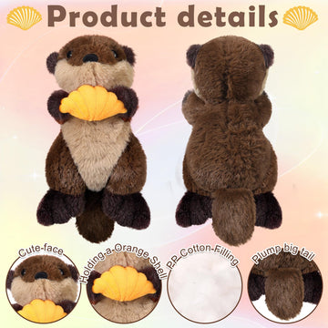 Blueweenly Sea Otter Stuffed Animal Plush River Otter For Valentine Day Cute Ocean Stuffed Animal Plushie Floating Otter Plush T