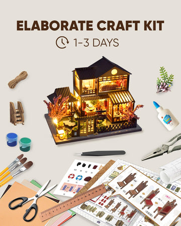 DIY Miniature House Kit  Mini House Kit for Beginners  Mayberry Street Miniatures  Model Building Craft Diorama Kit  Ideal Gifts for Birthday  Christmas(Japanese Garden House)