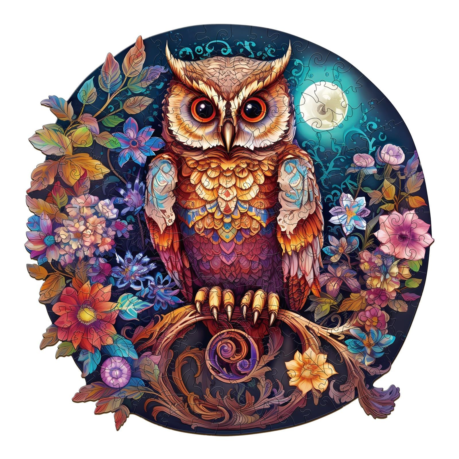 Jigfoxy Wooden Puzzles for mature-themeds  Owl Wood Puzzles mature-themed  Unique Animal Shape Wooden Jigsaw Puzzles  Birthday Gifts for Puzzles Lovers Family Friend (S-8.2 * 8.3in-100pcs)