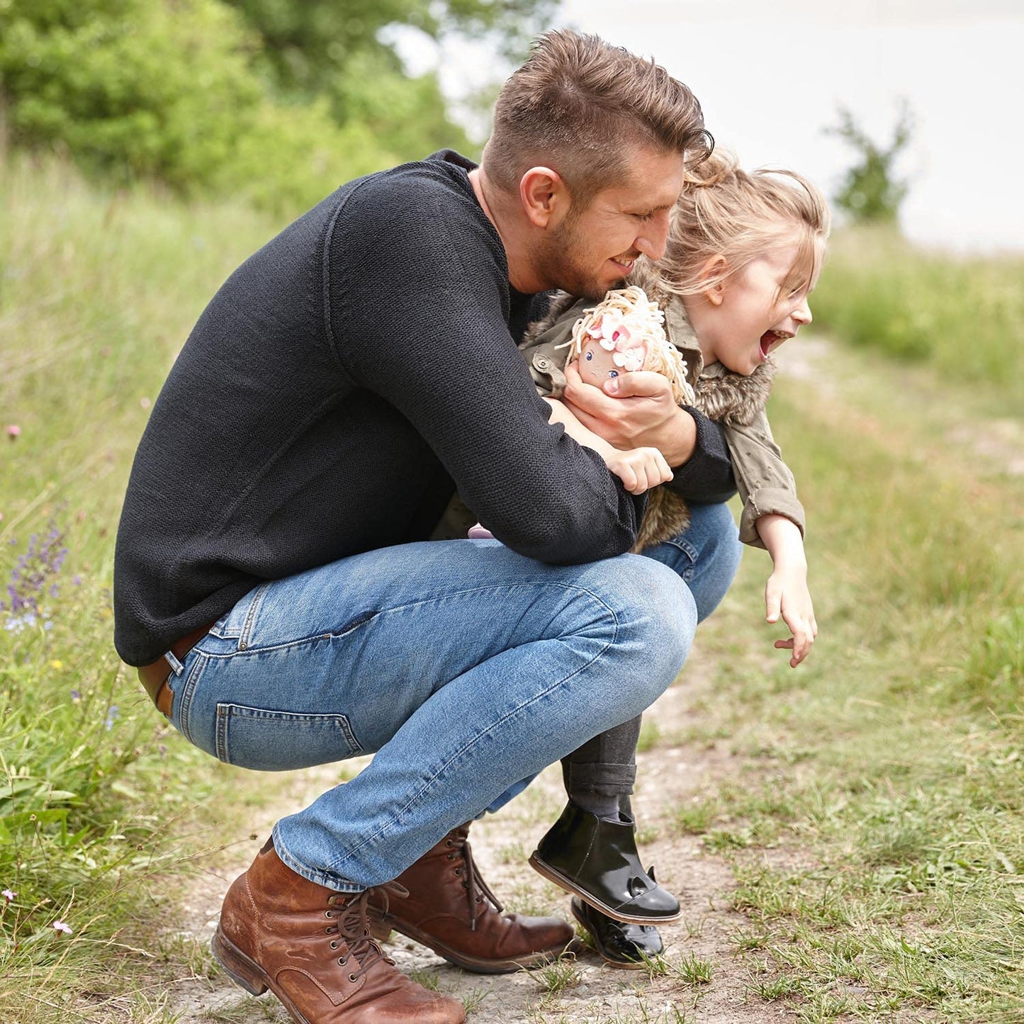 HABA Mali 12 Soft Doll with Blonde Hair, Blue Eyes and Embroidered Face for Ages 18 Months and Up