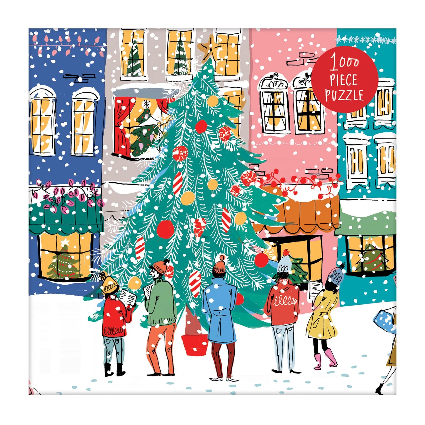 Galison Christmas Carolers 1000 Piece Jigsaw Puzzle, Christmas Puzzle With Festive Holiday Scene