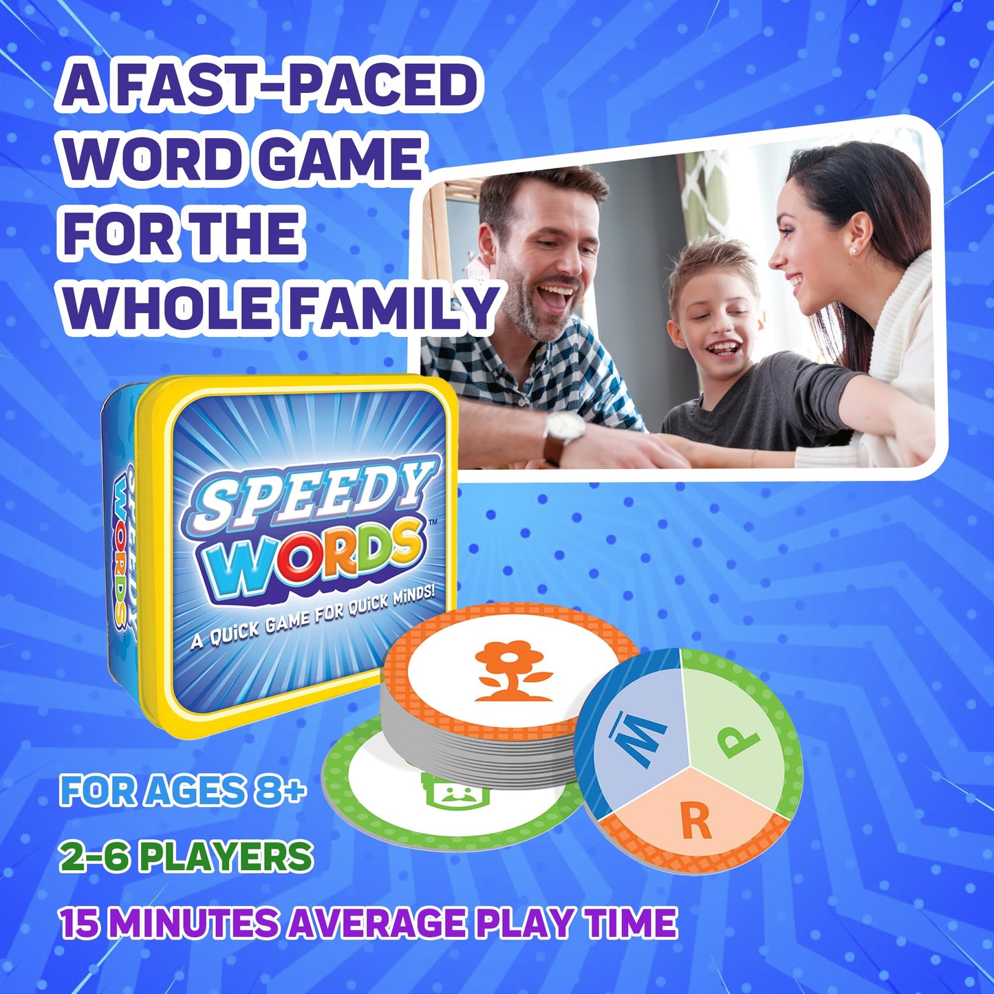 Foxmind Speedy Words Quick Word Game  On The Go Educational Kids and mature-themed Card Games  15 Minute Fun Card Games for 2 Players or More  Card Game for Family Night  Parties  and More