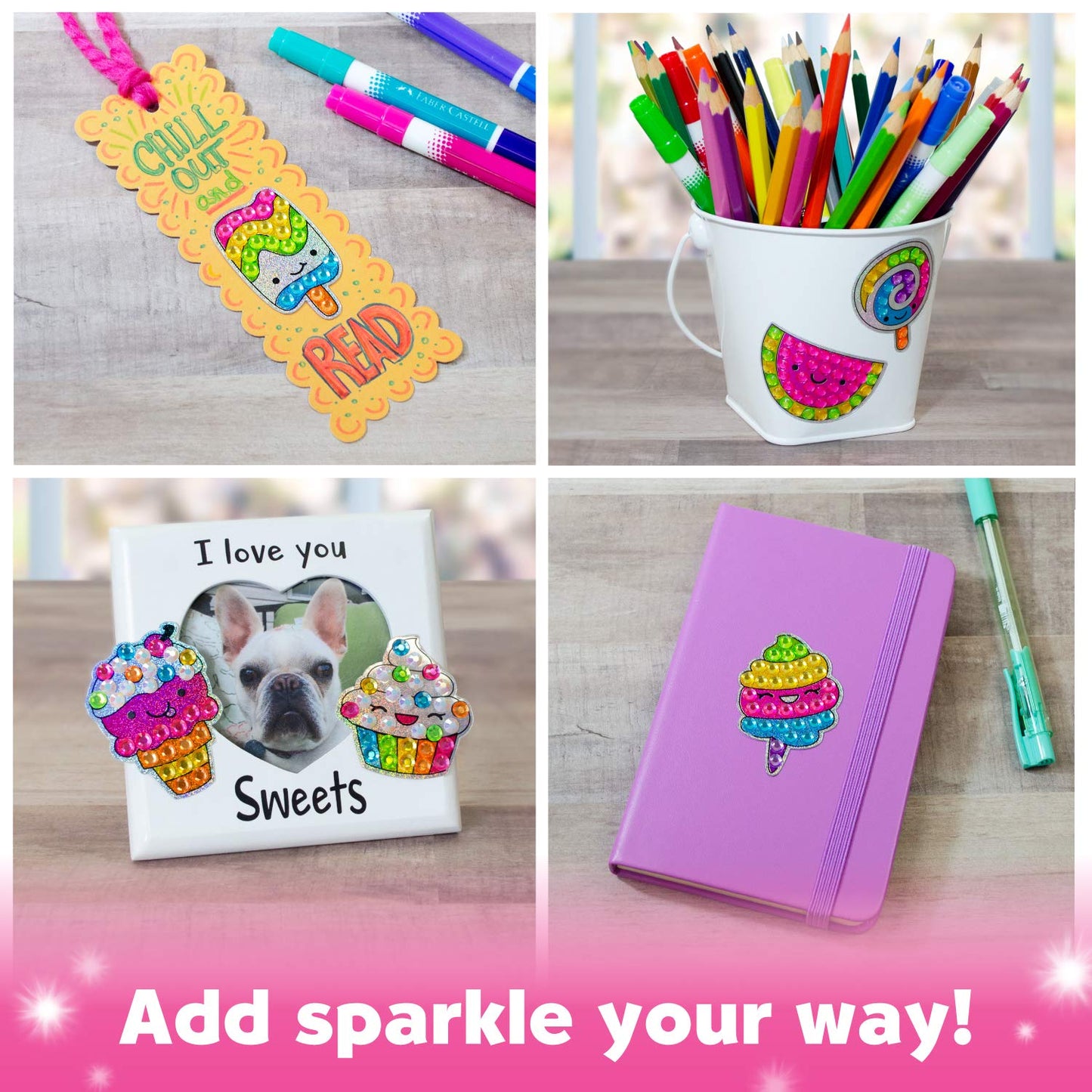 Creativity for Kids Big Gem Diamond Painting Kit: Sweets Stickers and Suncatchers - Diamond Art for Kids, DIY Stickers and Sunca