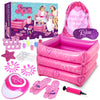 Shemira Spa Day Gift Set for Girls 7-12, Pink Manicure Pedicure Kit, Nail Art Supplies, Birthday Party Favor