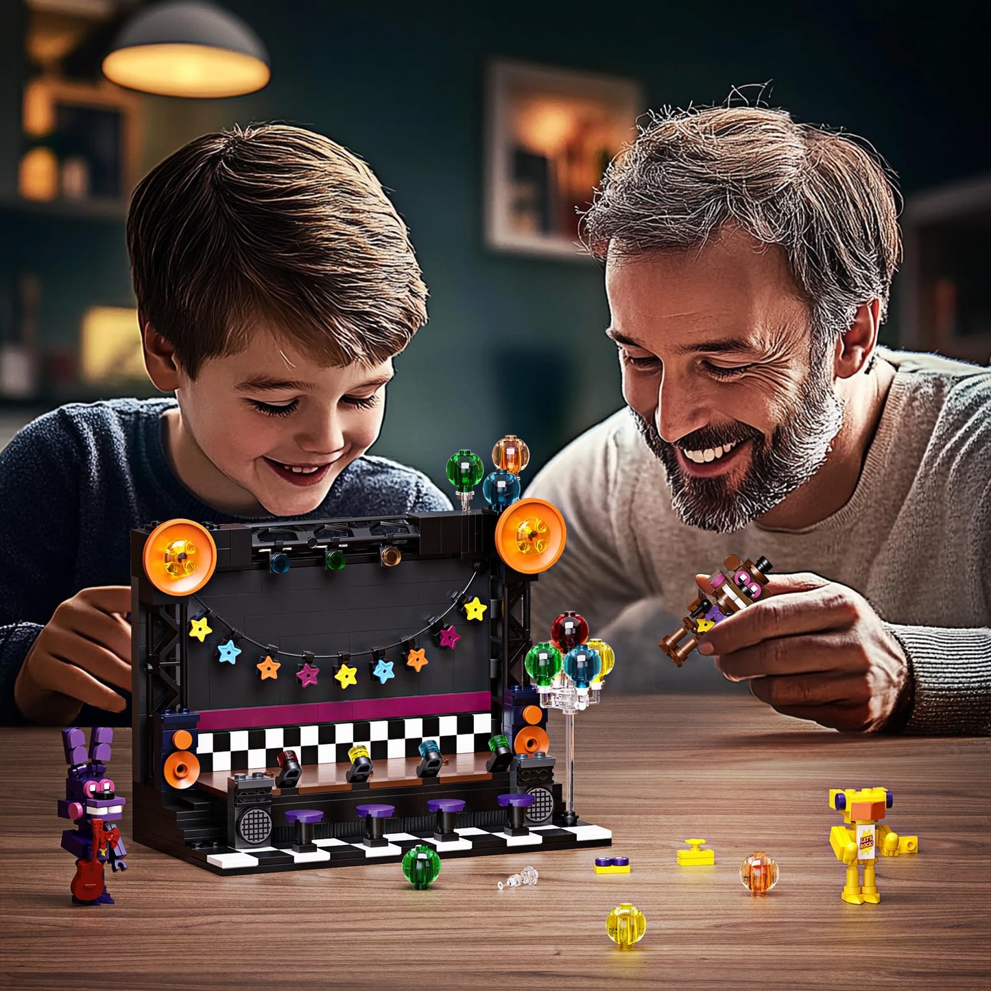 Five Nights Security Breach Stage Building Block Toy, Classic Horror Game Stage With Monster Building Set, Compatible With Lego,