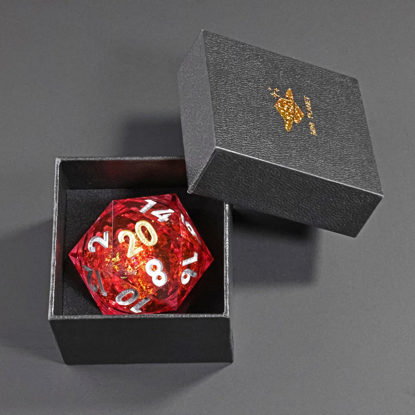 Mini Planet 50mm Chonk D20 Liquid Core Role Playing Table Games DND Polyhedral RPG MTG Dice Raspberry