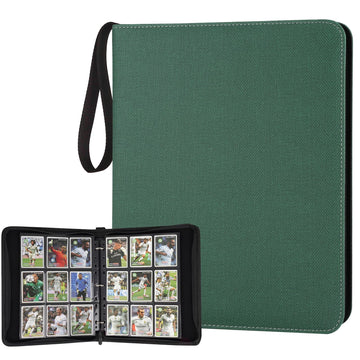 GERMUN 9 Pocket Card Binder  enhanced Zip Trading Card Binder  720 Double Sided Pocket PU Card Collection Binder  Collector Card Album  Card Folder for MTG  TCG  Sports Cards  Game Cards (Dark Green 1)