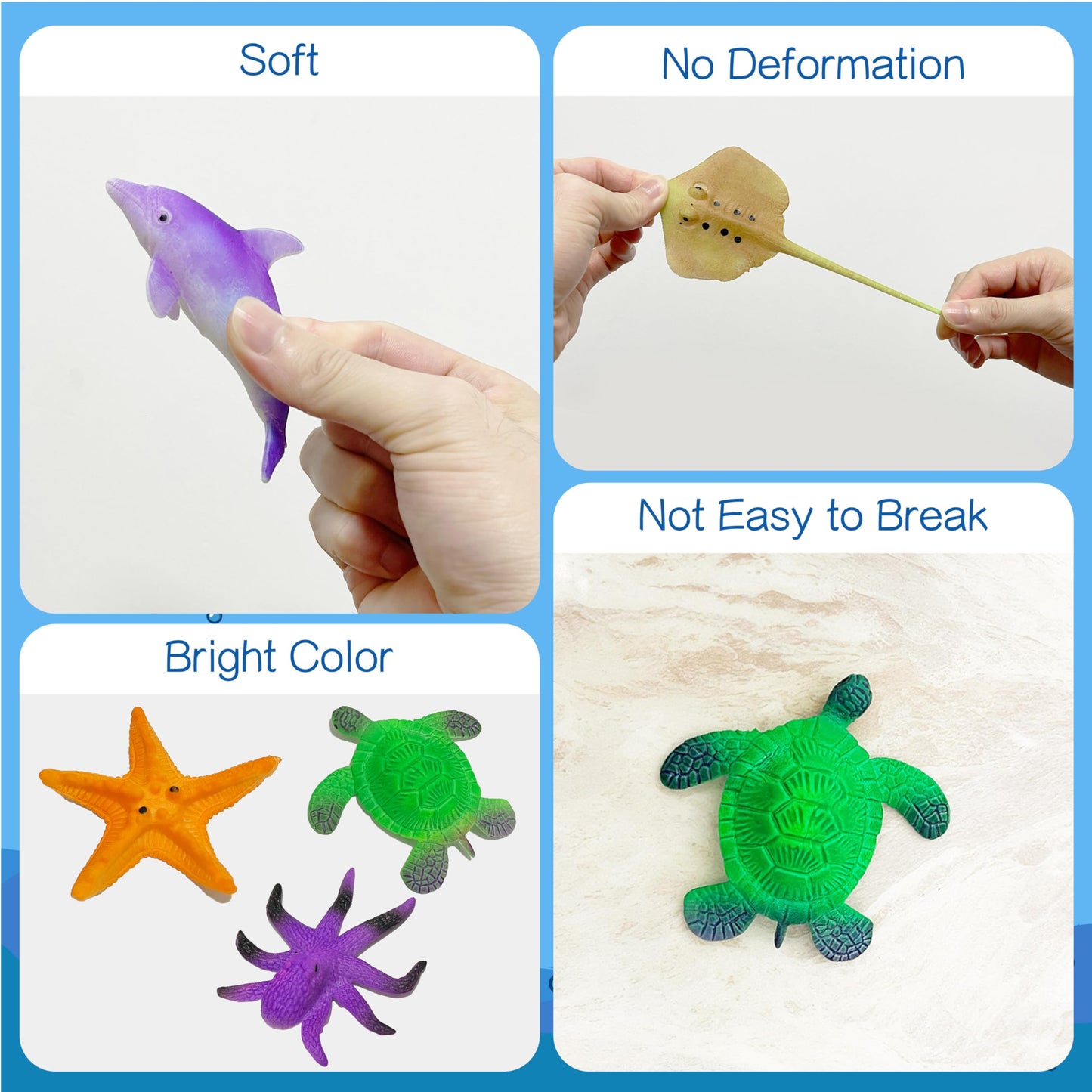 Ocean Animal Series -12pcs Temperature Color Change Bath Toys,Water Table Toys for Easter Egg Fillers,Goodie Bags Fillers,Themed