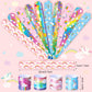 Junkin 24 Pcs Rainbow Party Favor Rainbow Slap Bracelets for Kids Wristbands Bracelets Cloud Party Favor Unicorn Rainbow Party D