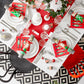 Nutcracker Themed Red Square Christmas Paper Plates Strong Feel Disposable Xmas Serving Dishes Recyclable Tableware Decorations