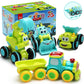 Toys for a 2 Year Old Boy - 4 Friction Powered Trucks for 3+ Year Old Boys, Push & Go Cars Cartoon Construction Vehicle Set - Be