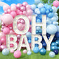 Pink Blue Balloon Arch Garland Kit, 152Pcs 18/10/5 Inch Gender Reveal Balloons, Metallic Blue Pink Mixed Party Balloons Pearl Bl