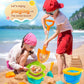 Duducofu Collapsible Beach Sand Toys For Kids Toddlers, Collapsible Sand Bucket With Sifter Shovels Set With Mesh Bag And Sand M
