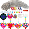 28 Sets Heart Suncatchers for Windows Hanging Glow in The Dark Valentines Day Suncatcher Decoration Window Paint Art Craft Sun 