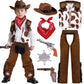 Spooktacular Creations Halloween Cowboy Costume For Boys, Kids White Brown Western Costume, Deluxe Cowboy Outfit Set With Hat For Toddler Halloween Dress-Up, Roleplay Themed Party (Medium, 8-10 Yrs)