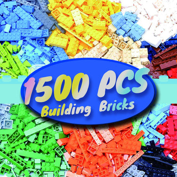 Huizdq 1500 Pieces Building Bricks, Classic Bulk Small Blocks, Classic Building Bricks Set Basic Building Blocks Compatible With