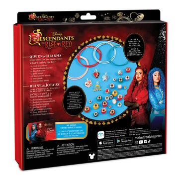 Make It Real: Descendants 4 Rise of Red - Queen of Charms - 34pc DIY Jewelry Kit, Make 4 Character Inspired Bracelets, Disney, G