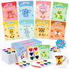 Jumlys Valentines Cards for Kids School , 24 Packs Heart Watercolor Paint Sets, Valentine Day Party Favors for Boys Girls, Ideal