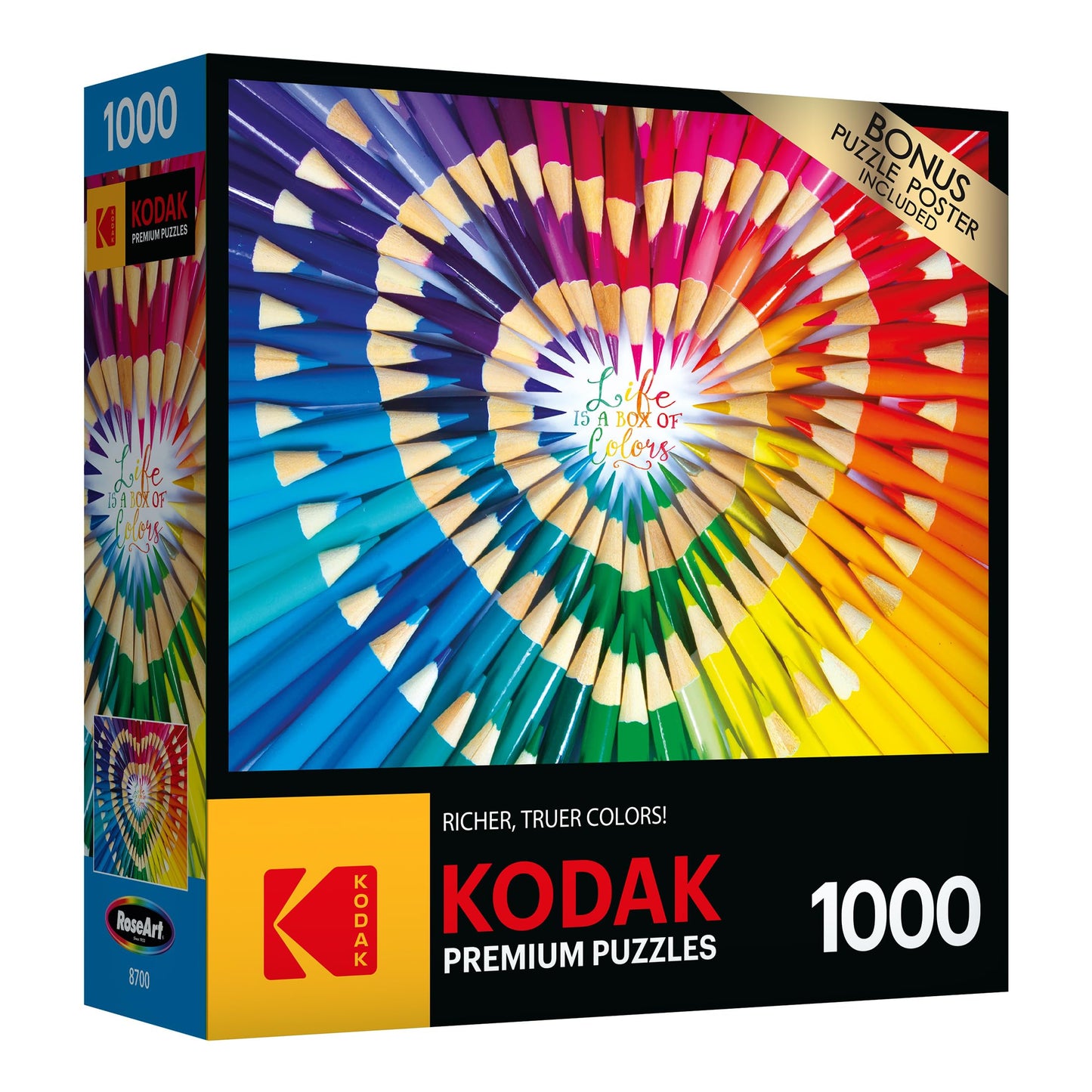 RoseArt 1000 Piece Jigsaw Puzzle - Kodak Premium, Multi-colored, Paper Material, Model 8700ZZBS, Perfect for Adults