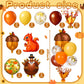 Civaner 6 Sets Thanksgiving Balloon Stand Table Centerpieces Decorations Turkey Balloon Stand Kit Squirrel Pine Cone Decor for H