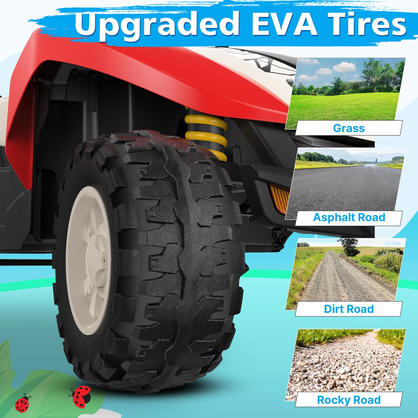 ANPABO 24V Ride on Toys for Big Kids, 4x200W 2 Seater Ride On Truck w/Parent Remote, Max 5.1 MPH, EVA Tires, Spacious Seat, 4-Wh