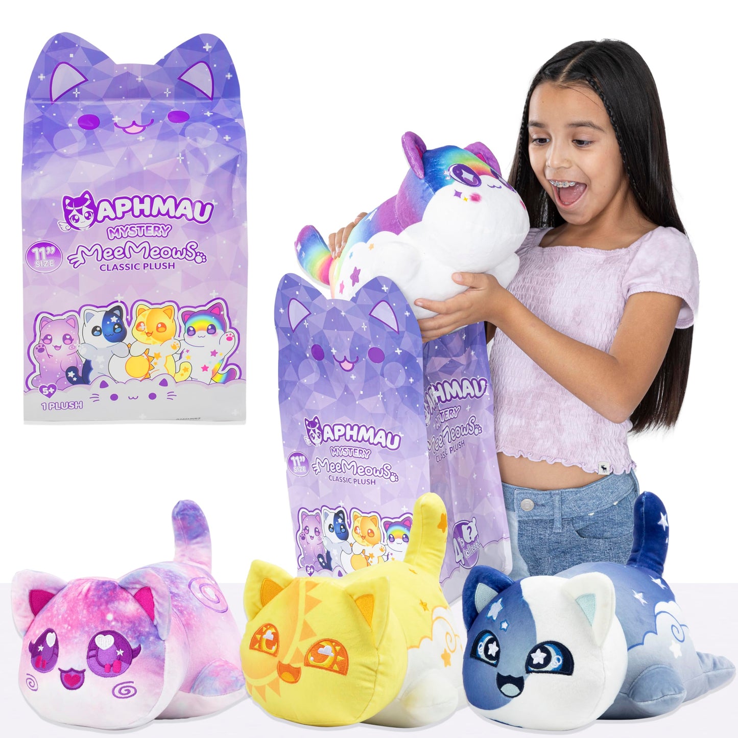 Aphmau MeeMeows 11 Classic Mystery Plush, YouTube Gaming Channel, Plush Mystery Box, Blind Box, 1 of 8 Possible MeeMeows, Off