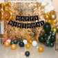 Waenerec Black Happy Birthday Banner Sign Happy Birthday Bunting Banner Garland For Kids Girl Woman Birthday Tea Party Decorations Bunting Flag Birthday Party Supplies
