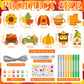 JellyArch 30 Pack Thanksgiving Day Fall Wind Chime Making Kit for Kids Make Your Own Wind Chime Harvest Maple Leaf Wooden Orname