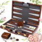Large Backgammon Sets For Adults - Classic Board Games For 2 Players Adults And Kids - Premium Backgammon Set 15 Inch Board And 32 Backgammon Pieces In Quality Pu Leather Case - Gift For Man