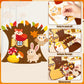 Cy2Side 12 Sets Fall Woodland Animal Scene Sticker Art Craft For Kids, Make A Fall Woodland Scene With Fox Pumpkin Sticker, Diy Autumn Party Games For School Classroom Activities