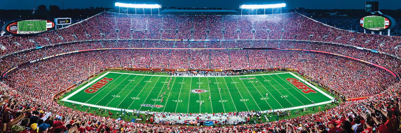 Masterpieces 1000 Piece Sports Jigsaw Puzzle - Nfl Kansas City Chiefs Center View Panoramic - 13''X39''