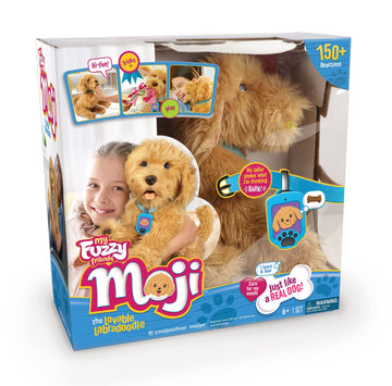 Sky Rocket My Fuzzy Friend Moji Interactive Labradoodle - Plush Interactive Dog Toy For Boys And Girls, Loveable And Lifelike Co