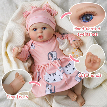 Babeside Reborn Baby Dolls With Heartbeat Coos And Breathing - Bailyn, 20 Inches Realistic Newborn Soft Baby Dolls With Toy Accessories Gift Set For Kids Age 3+